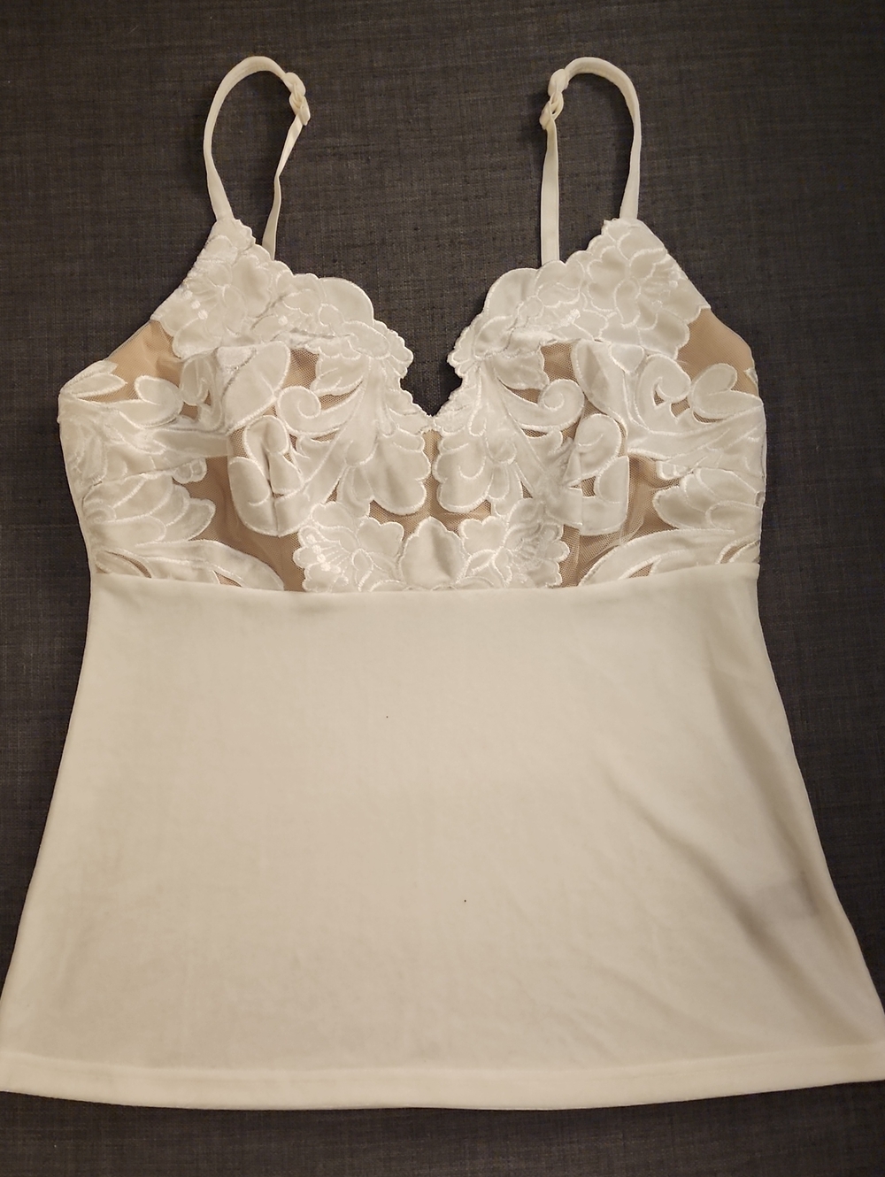 Boston Proper Ivory Lace-Embroidered Camisole